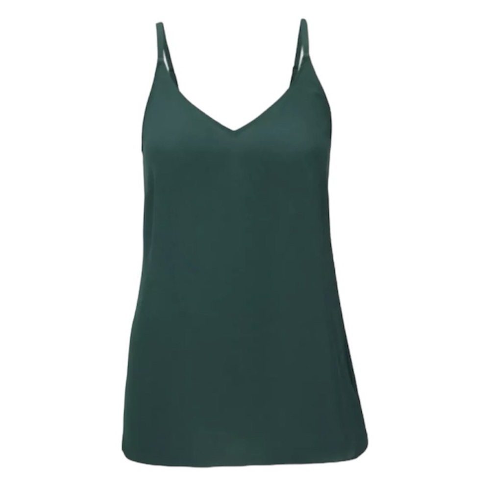 CAbi Size S Flirt Top Green w/Pink Polka Dot with Detachable Green Cami. 2 in 1 - Picture 4 of 10